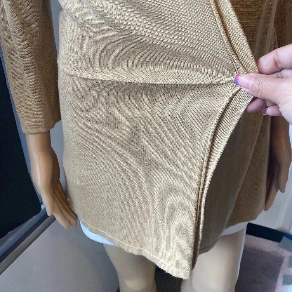 Grace Perfect Fit Women’s Open Cardigan Sz M Soft Casual Viscose Tan 3/4 Sleeve - Picture 8 of 11
